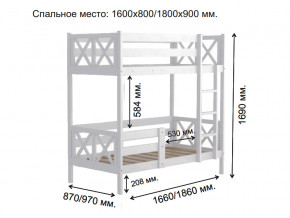 Кровать 2-х ярусная Аист-2 Классика белый 1800х900 мм в Перми - perm.magazinmebel.ru | фото - изображение 2