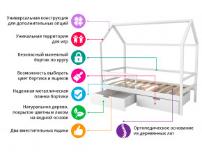 Кровать-домик Svogen с фото с ящиками и бортиком белый/мишки в Перми - perm.magazinmebel.ru | фото - изображение 2