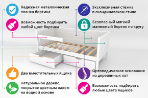 Кровать-тахта Svogen мягкая с ящиками и бортиком с фото белый/динозаврики в Перми - perm.magazinmebel.ru | фото - изображение 2